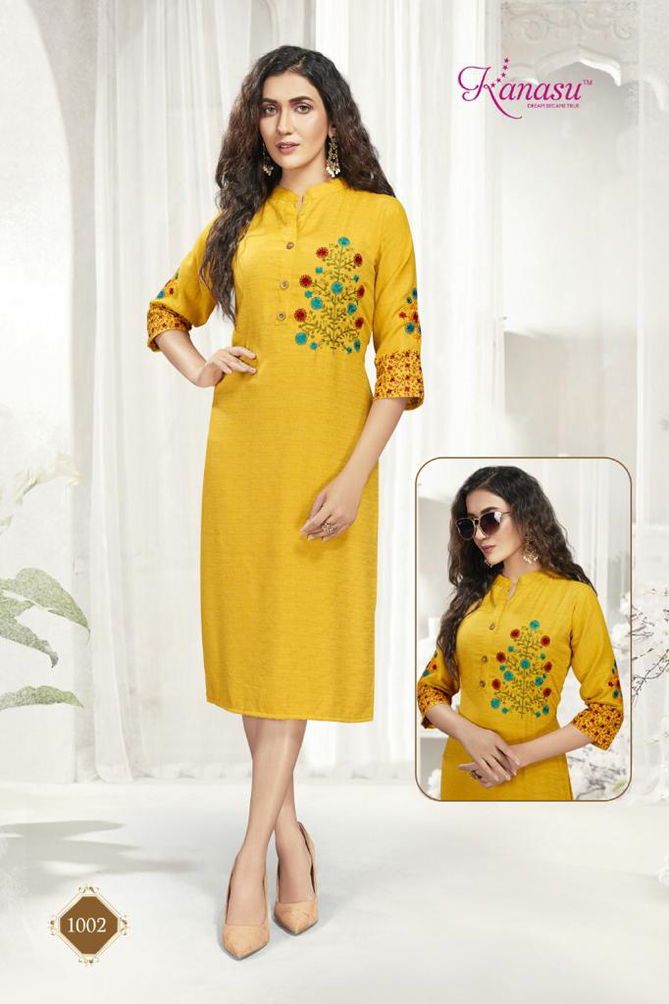 Kanasu Roohi 2 Rayon Fancy Wear Designer Latest Kurti Collection